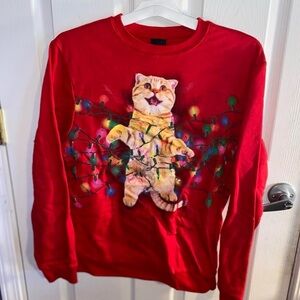 Red Cat Light Up Christmas Sweater